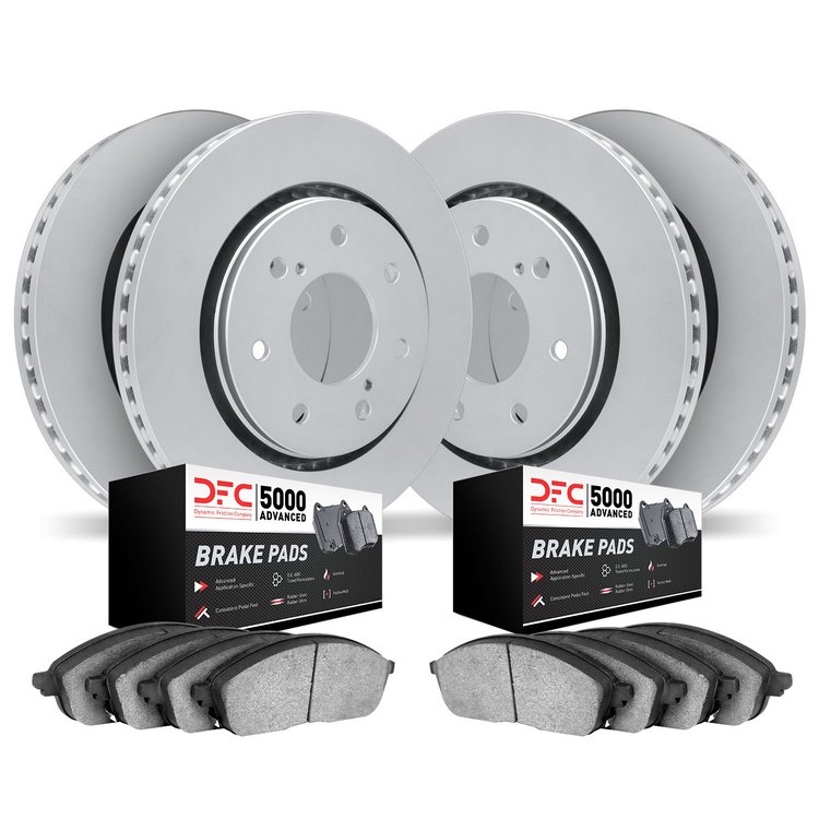4504-54100 Geospec Brake Rotors w/5000 Advanced Brake Pads Kit, 2012-2014 Ford/Lincoln/Mercury/Mazda, Position: Front and Rear