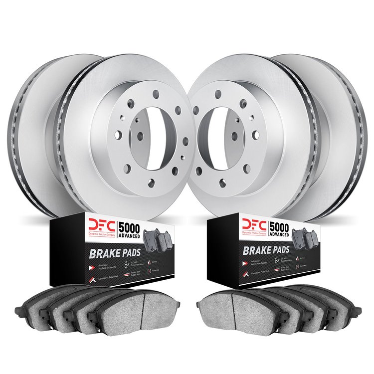 4504-54240 Geospec Brake Rotors w/5000 Advanced Brake Pads Kit, 1999-2000 Ford/Lincoln/Mercury/Mazda, Position: Front and Rear