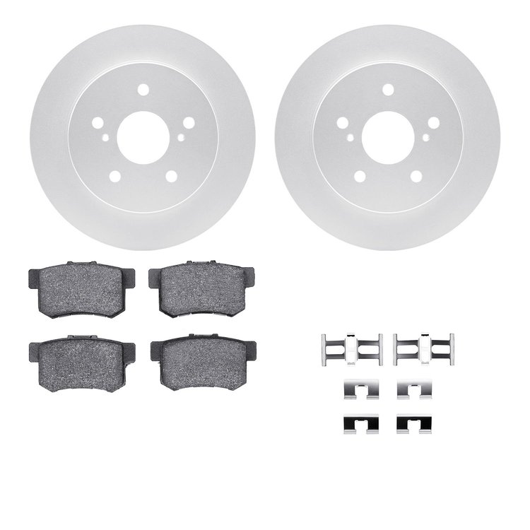 4512-01013 Geospec Brake Rotors w/5000 Advanced Brake Pads Kit & Hardware, 2007-2014 Suzuki, Position: Rear