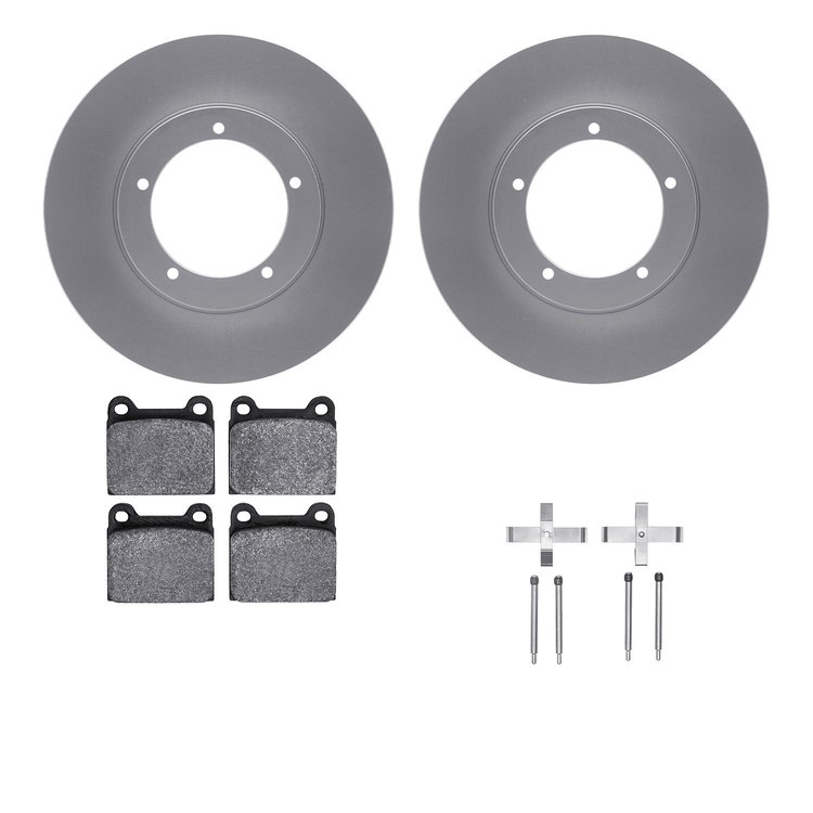 4512-02028 Geospec Brake Rotors w/5000 Advanced Brake Pads Kit & Hardware, 1976-1976 Porsche, Position: Front