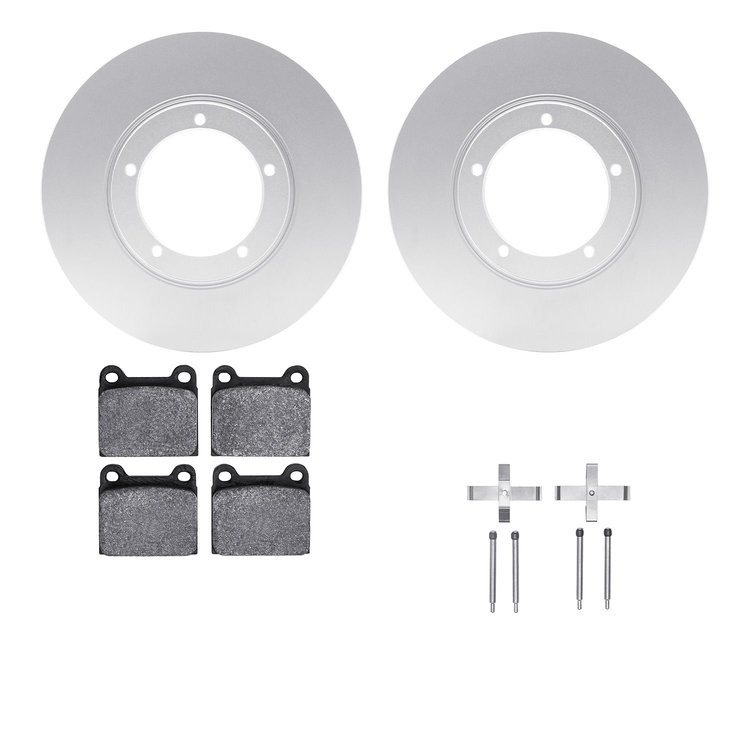 4512-02031 Geospec Brake Rotors w/5000 Advanced Brake Pads Kit & Hardware, 1967-1974 Porsche, Position: Front
