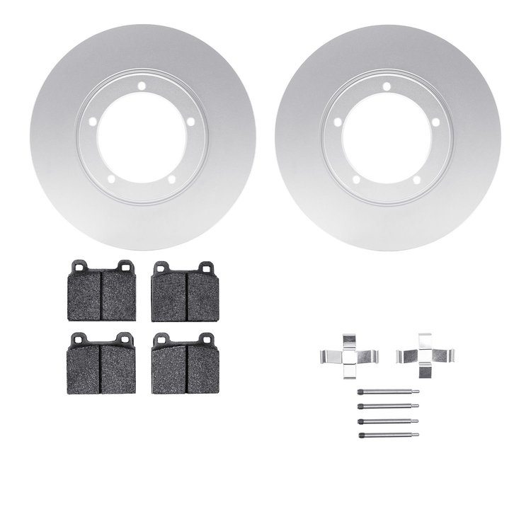 4512-02032 Geospec Brake Rotors w/5000 Advanced Brake Pads Kit & Hardware, 1978-1983 Porsche, Position: Front