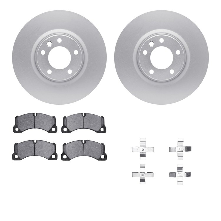 4512-02045 Geospec Brake Rotors w/5000 Advanced Brake Pads Kit & Hardware, 2008-2009 Audi/Volkswagen, Position: Front