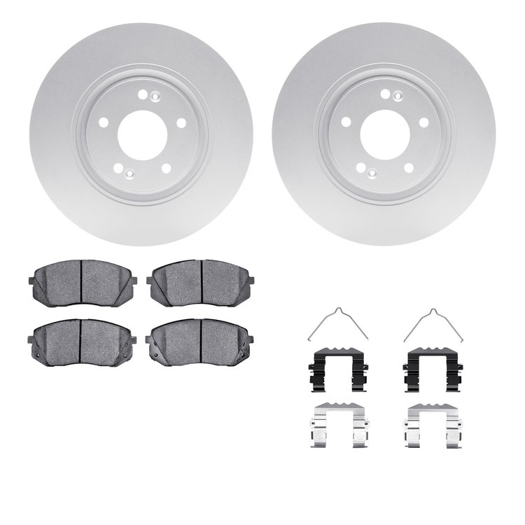 4512-03093 Geospec Brake Rotors w/5000 Advanced Brake Pads Kit & Hardware, 2015-2015 Kia/Hyundai/Genesis, Position: Front
