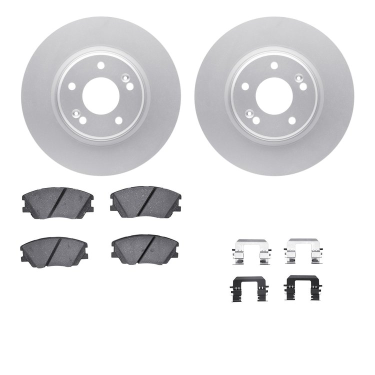 4512-03126 Geospec Brake Rotors w/5000 Advanced Brake Pads Kit & Hardware, Fits Select Kia/Hyundai/Genesis, Position: Front