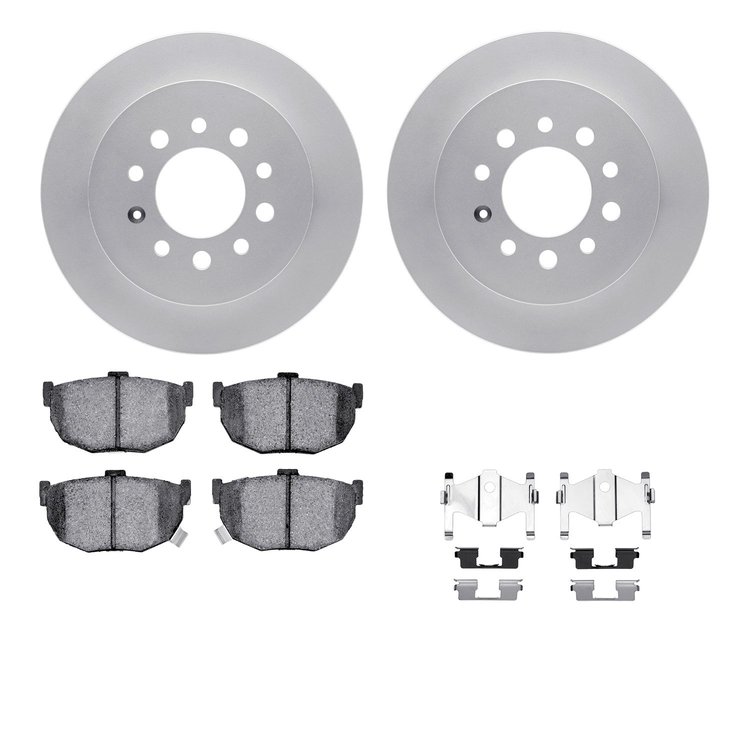 4512-03134 Geospec Brake Rotors w/5000 Advanced Brake Pads Kit & Hardware, 2007-2008 Kia/Hyundai/Genesis, Position: Rear
