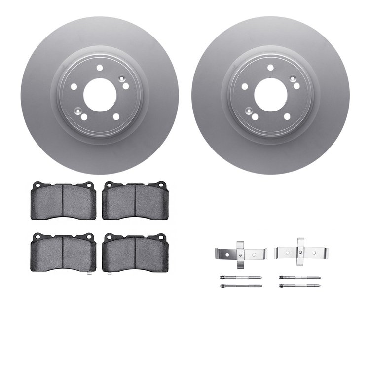 4512-03141 Geospec Brake Rotors w/5000 Advanced Brake Pads Kit & Hardware, 2010-2016 Kia/Hyundai/Genesis, Position: Front