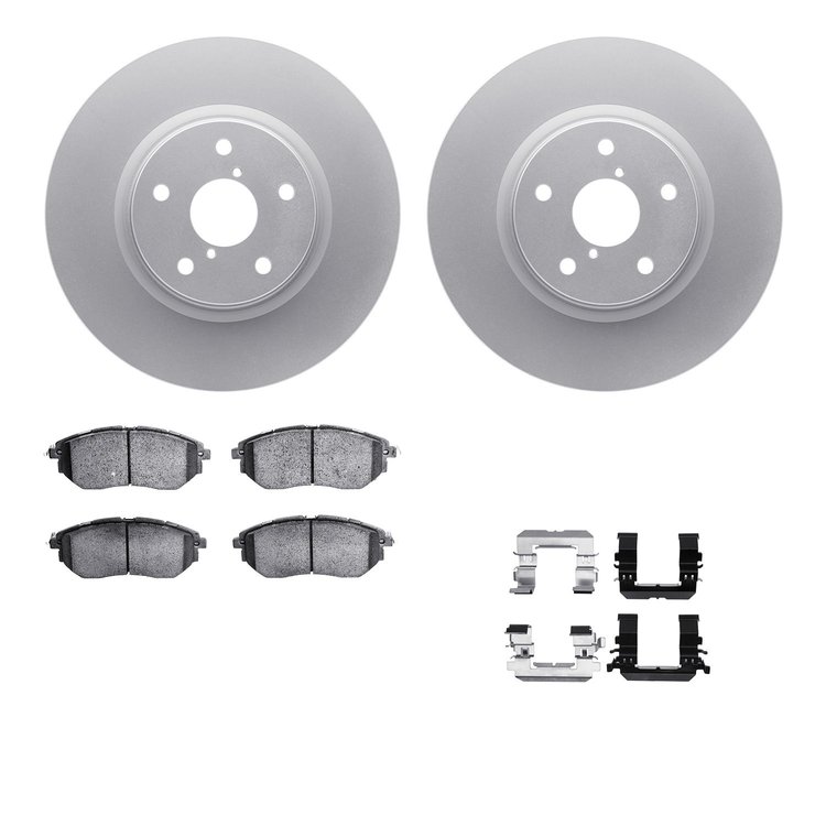 4512-13080 Geospec Brake Rotors w/5000 Advanced Brake Pads Kit & Hardware, 2018-2019 Subaru, Position: Front