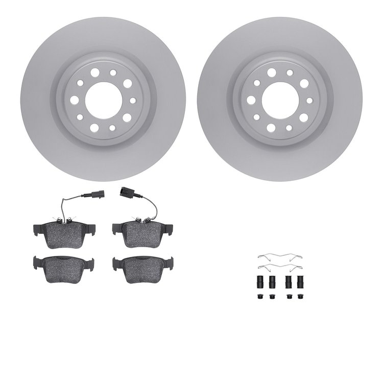 4512-16005 Geospec Brake Rotors w/5000 Advanced Brake Pads Kit & Hardware, 2017-2021 Alfa Romeo, Position: Rear
