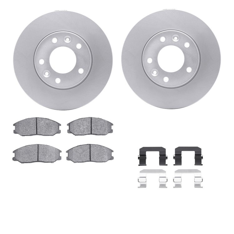 4512-21063 Geospec Brake Rotors w/5000 Advanced Brake Pads Kit & Hardware, 2003-2003 Kia/Hyundai/Genesis, Position: Front