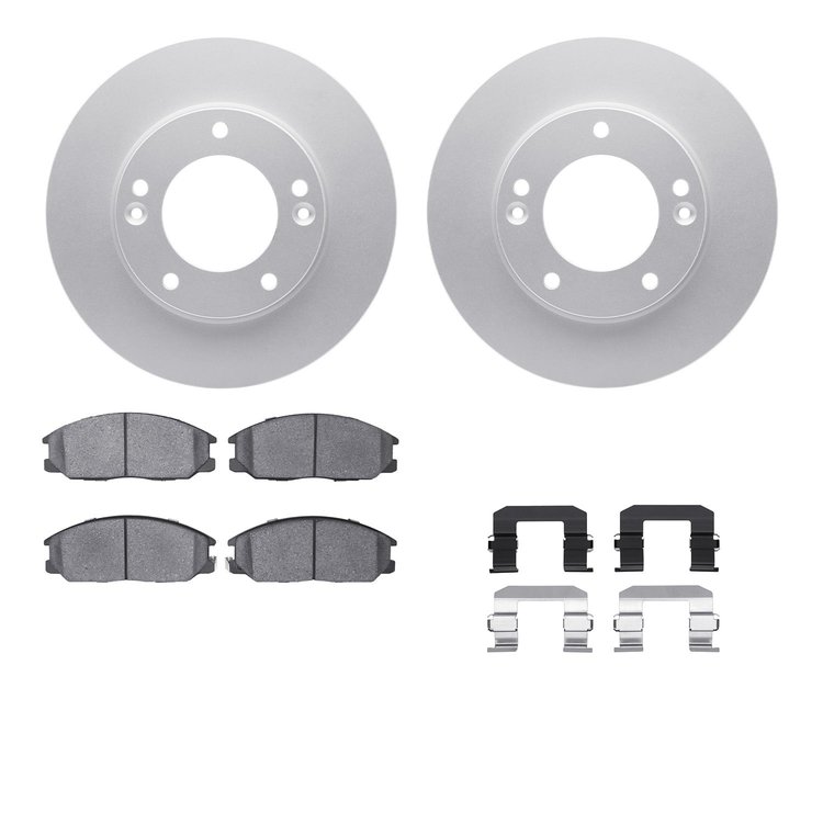 4512-21066 Geospec Brake Rotors w/5000 Advanced Brake Pads Kit & Hardware, 2007-2009 Kia/Hyundai/Genesis, Position: Front