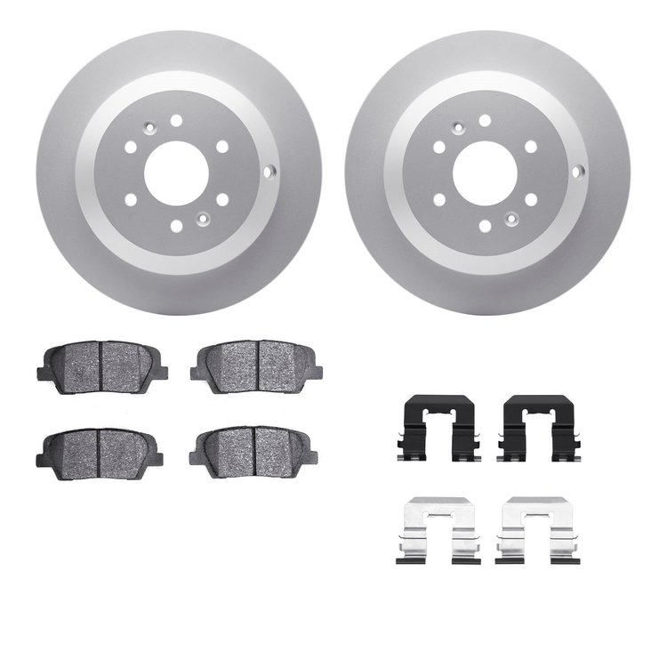 4512-21068 Geospec Brake Rotors w/5000 Advanced Brake Pads Kit & Hardware, 2009-2010 Kia/Hyundai/Genesis, Position: Rear