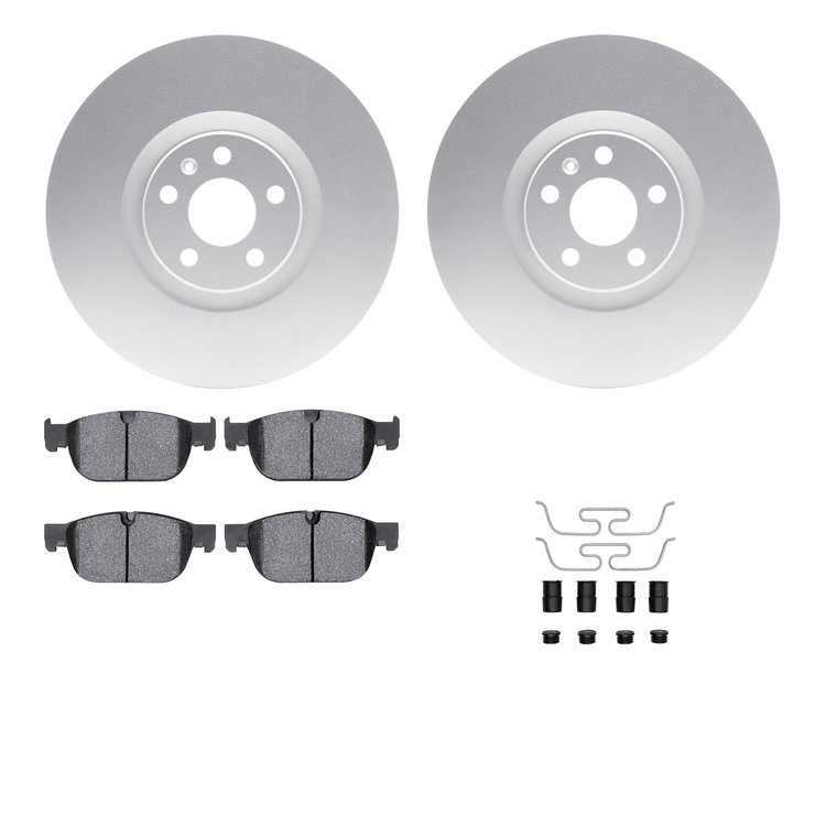 4512-27107 Geospec Brake Rotors w/5000 Advanced Brake Pads Kit & Hardware, Fits Select Multiple Makes/Models, Position: Front