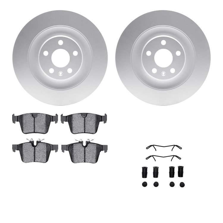 4512-27113 Geospec Brake Rotors w/5000 Advanced Brake Pads Kit & Hardware, Fits Select Multiple Makes/Models, Position: Rear