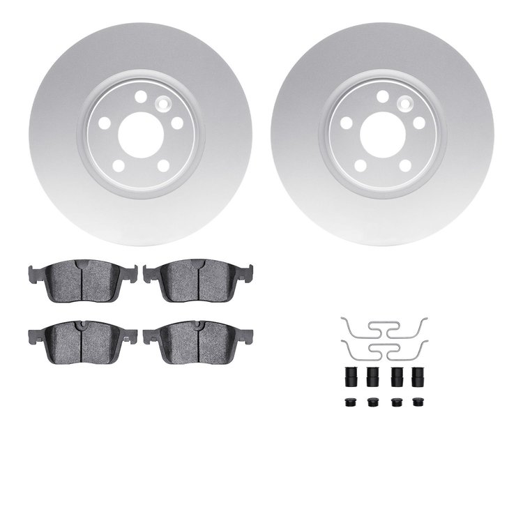 4512-27115 Geospec Brake Rotors w/5000 Advanced Brake Pads Kit & Hardware, 2016-2017 Volvo, Position: Front
