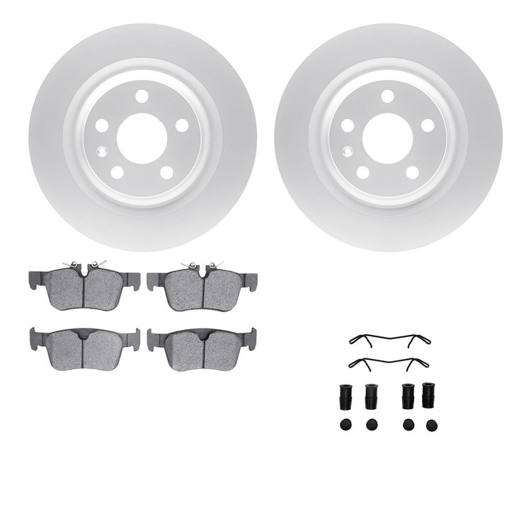 4512-27116 Geospec Brake Rotors w/5000 Advanced Brake Pads Kit & Hardware, 2018-2020 Volvo, Position: Rear