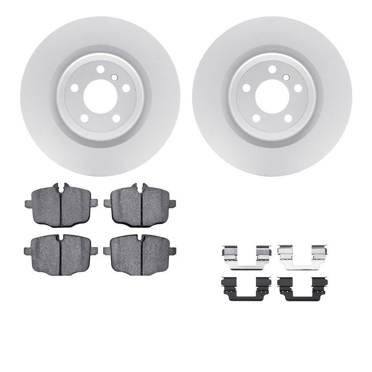 4512-31224 Geospec Brake Rotors w/5000 Advanced Brake Pads Kit & Hardware, 2016-2019 BMW, Position: Rear