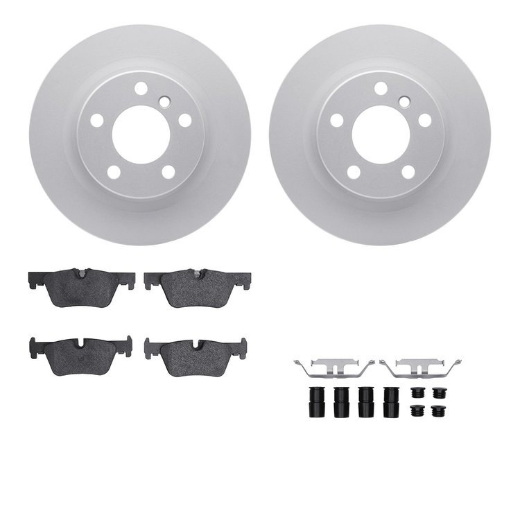 4512-31252 Geospec Brake Rotors w/5000 Advanced Brake Pads Kit & Hardware, 2012-2018 BMW, Position: Rear