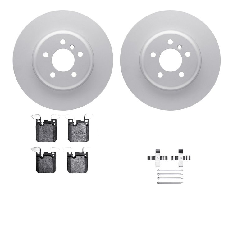 4512-31257 Geospec Brake Rotors w/5000 Advanced Brake Pads Kit & Hardware, 2013-2021 BMW, Position: Rear