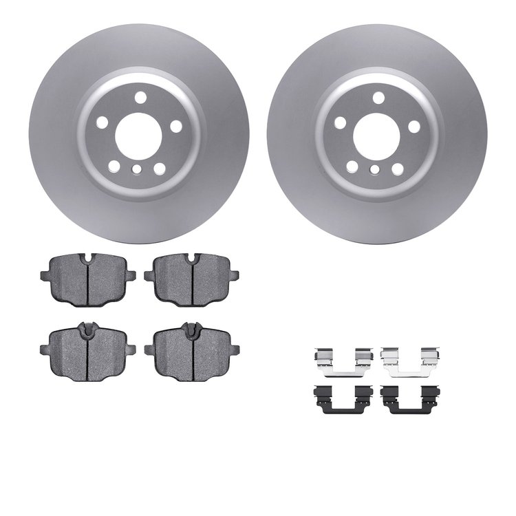 4512-31264 Geospec Brake Rotors w/5000 Advanced Brake Pads Kit & Hardware, 2017-2021 BMW, Position: Rear