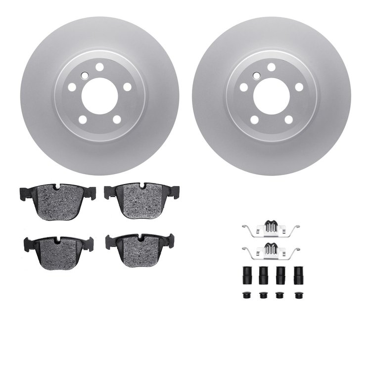 4512-31276 Geospec Brake Rotors w/5000 Advanced Brake Pads Kit & Hardware, 2007-2019 BMW, Position: Rear