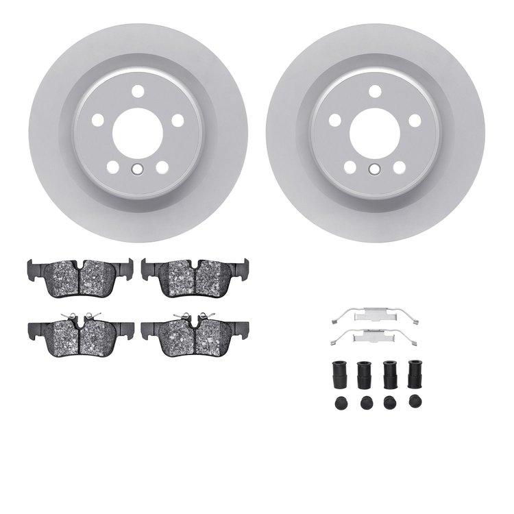 4512-31290 Geospec Brake Rotors w/5000 Advanced Brake Pads Kit & Hardware, Fits Select Multiple Makes/Models, Position: Rear