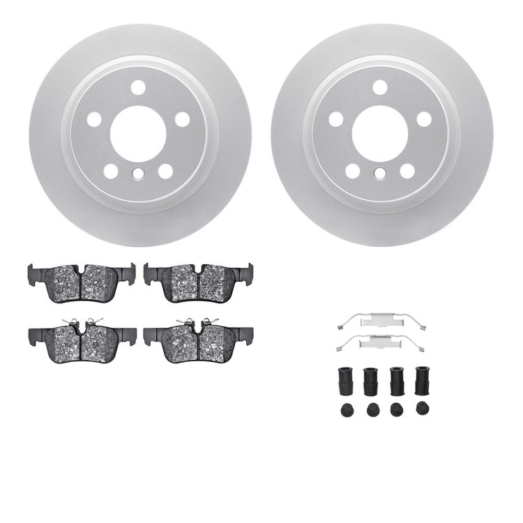 4512-32048 Geospec Brake Rotors w/5000 Advanced Brake Pads Kit & Hardware, Fits Select Multiple Makes/Models, Position: Rear