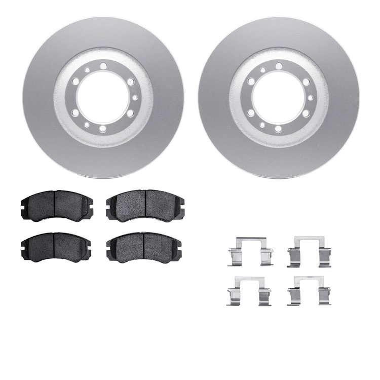 4512-37007 Geospec Brake Rotors w/5000 Advanced Brake Pads Kit & Hardware, 1992-2002 Multiple Makes/Models, Position: Front