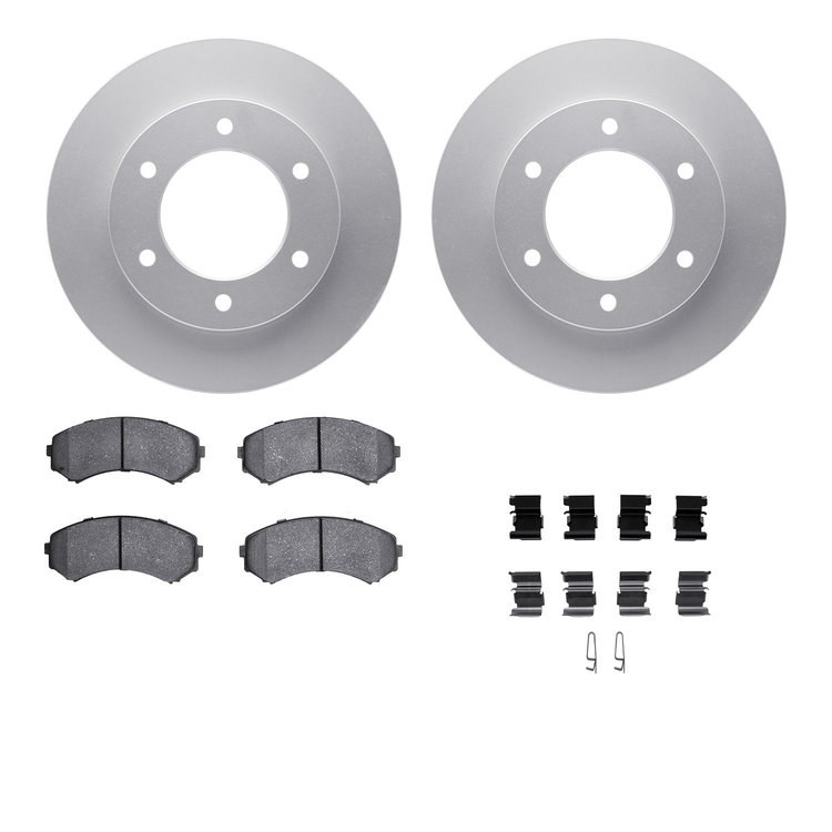 4512-37010 Geospec Brake Rotors w/5000 Advanced Brake Pads Kit & Hardware, 2001-2004 Multiple Makes/Models, Position: Front