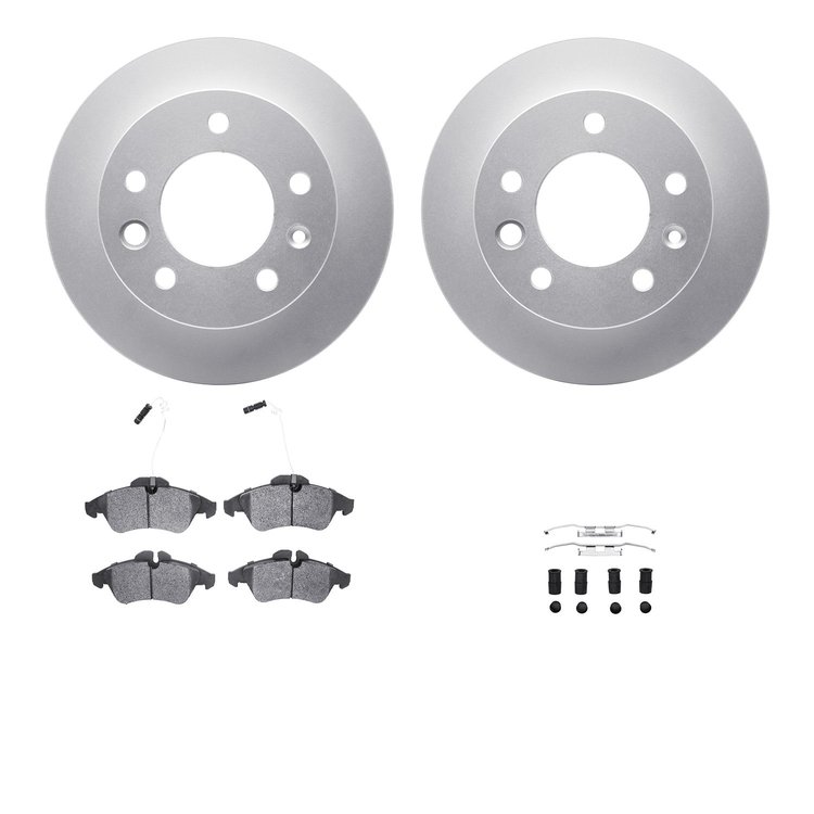 4512-40097 Geospec Brake Rotors w/5000 Advanced Brake Pads Kit & Hardware, 2002-2006 Multiple Makes/Models, Position: Front
