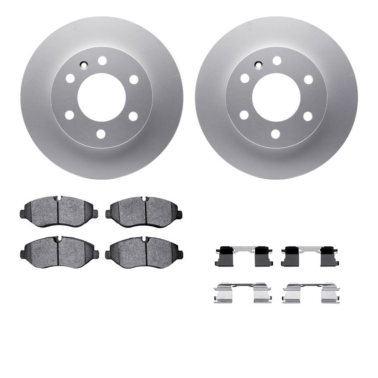 4512-40104 Geospec Brake Rotors w/5000 Advanced Brake Pads Kit & Hardware, 2007-2018 Multiple Makes/Models, Position: Front