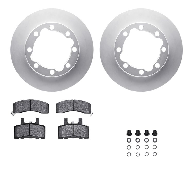 4512-40106 Geospec Brake Rotors w/5000 Advanced Brake Pads Kit & Hardware, 1988-2000 Multiple Makes/Models, Position: Front