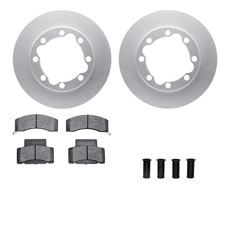 4512-40108 Geospec Brake Rotors w/5000 Advanced Brake Pads Kit & Hardware, 1992-2000 Multiple Makes/Models, Position: Front