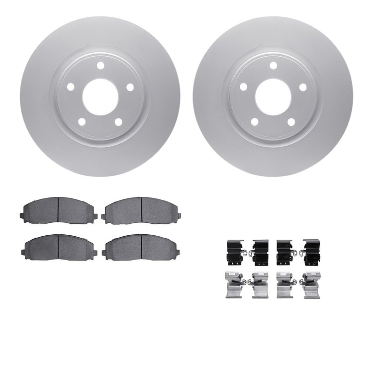 4512-40151 Geospec Brake Rotors w/5000 Advanced Brake Pads Kit & Hardware, Fits Select Multiple Makes/Models, Position: Front