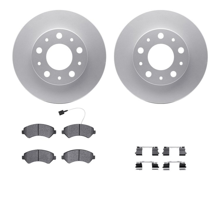 4512-40153 Geospec Brake Rotors w/5000 Advanced Brake Pads Kit & Hardware, Fits Select Mopar, Position: Front