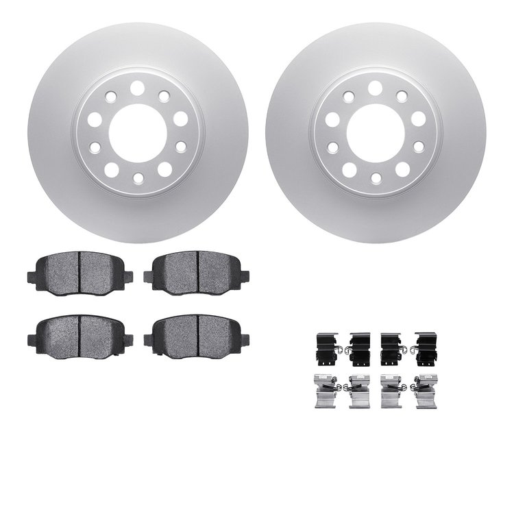 4512-42066 Geospec Brake Rotors w/5000 Advanced Brake Pads Kit & Hardware, Fits Select Mopar, Position: Rear
