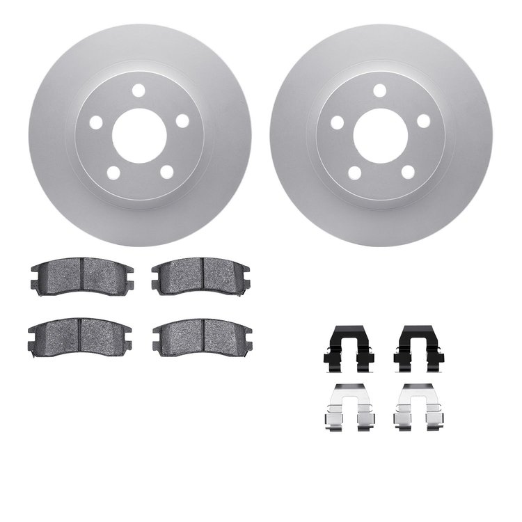 4512-45042 Geospec Brake Rotors w/5000 Advanced Brake Pads Kit & Hardware, 2000-2005 GM, Position: Rear