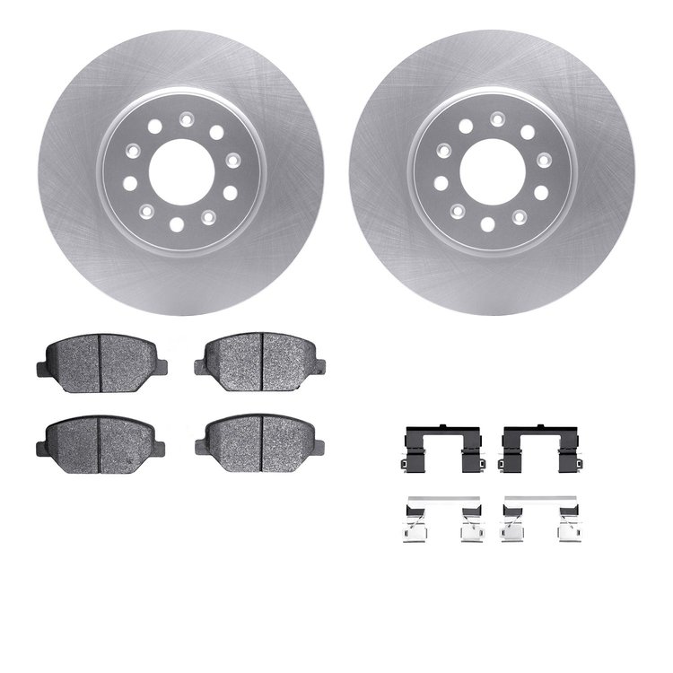4512-45070 Geospec Brake Rotors w/5000 Advanced Brake Pads Kit & Hardware, 2016-2020 GM, Position: Front