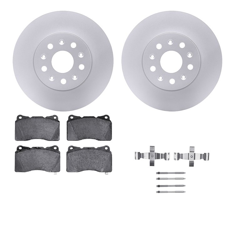 4512-46125 Geospec Brake Rotors w/5000 Advanced Brake Pads Kit & Hardware, 2014-2019 GM, Position: Front
