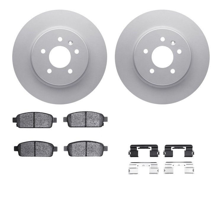 4512-46134 Geospec Brake Rotors w/5000 Advanced Brake Pads Kit & Hardware, 2016-2016 GM, Position: Rear