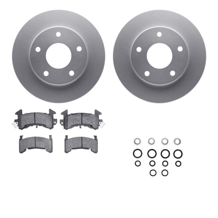 4512-48082 Geospec Brake Rotors w/5000 Advanced Brake Pads Kit & Hardware, 1979-1985 GM, Position: Rear