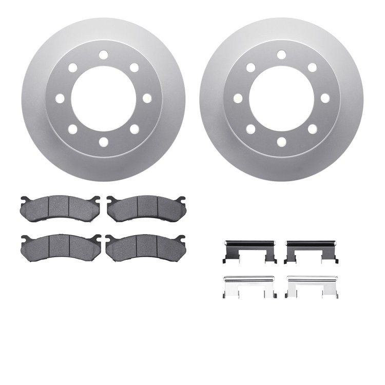 4512-48114 Geospec Brake Rotors w/5000 Advanced Brake Pads Kit & Hardware, 1999-2013 GM, Position: Rear