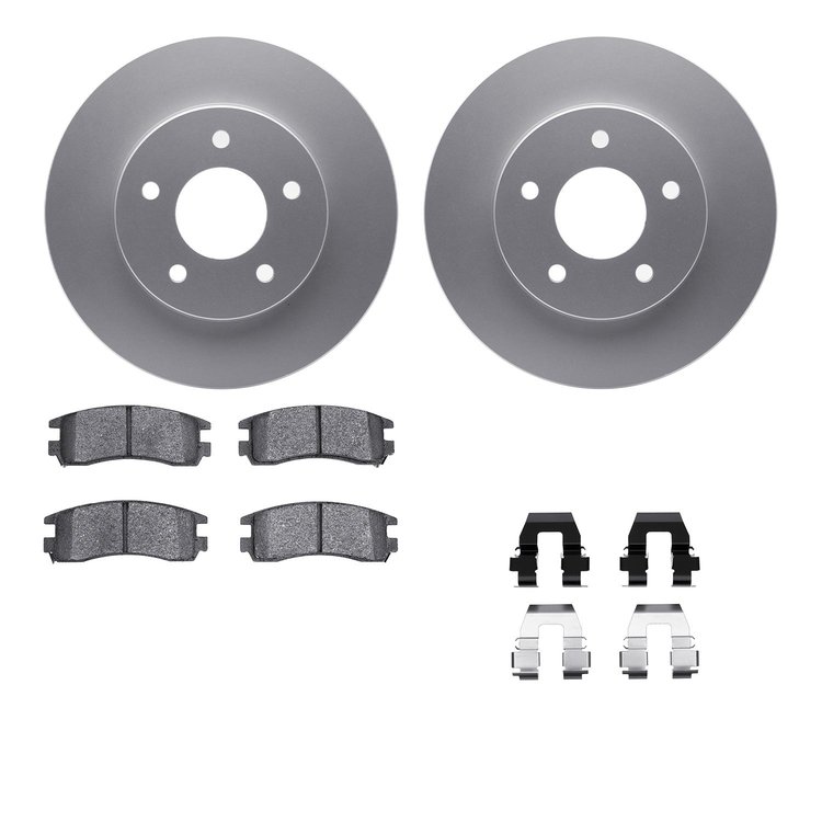 4512-52023 Geospec Brake Rotors w/5000 Advanced Brake Pads Kit & Hardware, 1997-2005 GM, Position: Rear