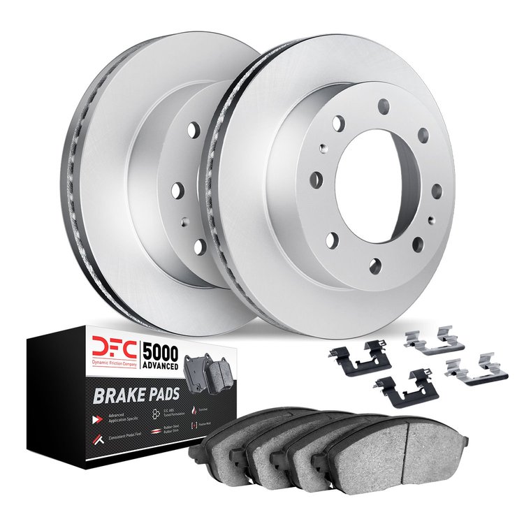 4512-54133 Geospec Brake Rotors w/5000 Advanced Brake Pads Kit & Hardware, 2010-2012 Ford/Lincoln/Mercury/Mazda, Position: Rear
