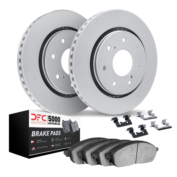 4512-54167 Geospec Brake Rotors w/5000 Advanced Brake Pads Kit & Hardware, 2010-2014 Ford/Lincoln/Mercury/Mazda, Position: Front