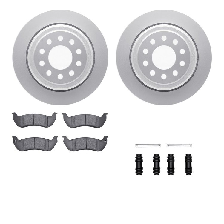 4512-55009 Geospec Brake Rotors w/5000 Advanced Brake Pads Kit & Hardware, 2003-2011 Ford/Lincoln/Mercury/Mazda, Position: Rear