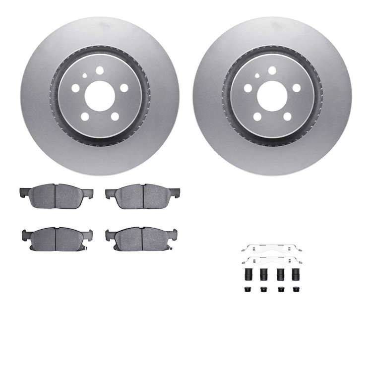 4512-55013 Geospec Brake Rotors w/5000 Advanced Brake Pads Kit & Hardware, 2017-2020 Ford/Lincoln/Mercury/Mazda, Position: Front