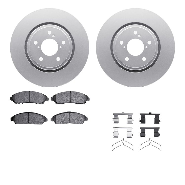 4512-58049 Geospec Brake Rotors w/5000 Advanced Brake Pads Kit & Hardware, 2017-2020 Acura/Honda, Position: Front