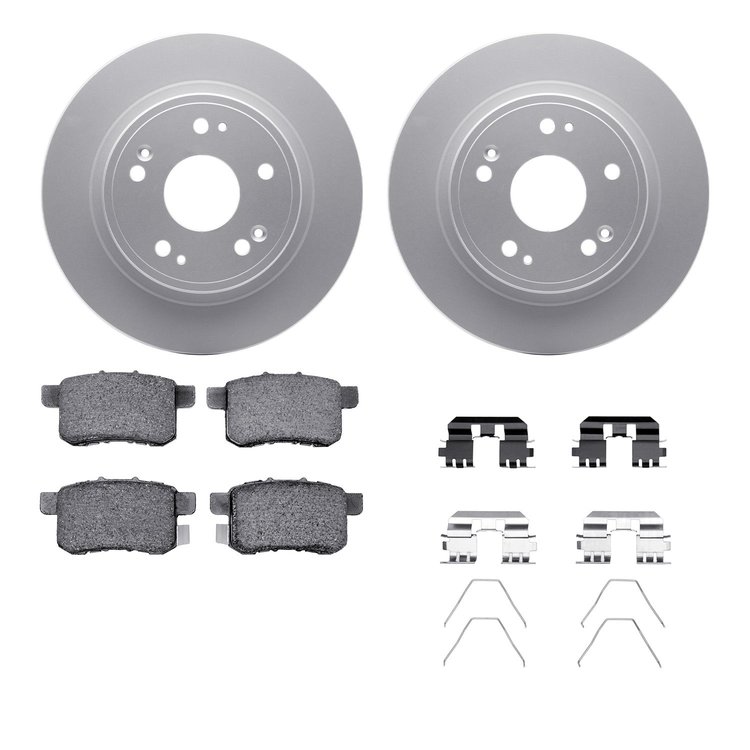 4512-59131 Geospec Brake Rotors w/5000 Advanced Brake Pads Kit & Hardware, 2008-2017 Acura/Honda, Position: Rear
