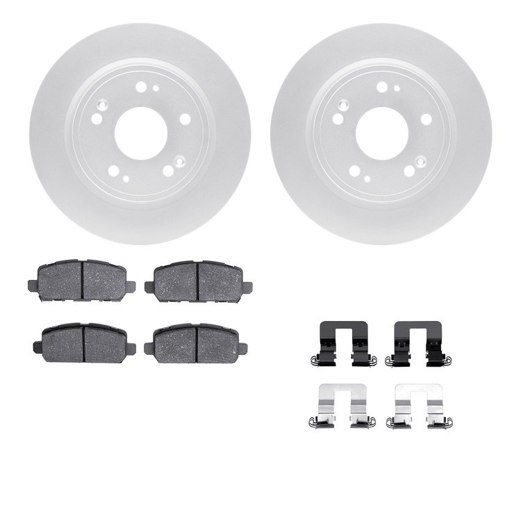 4512-59189 Geospec Brake Rotors w/5000 Advanced Brake Pads Kit & Hardware, 2016-2016 Acura/Honda, Position: Rear